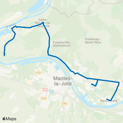 Île-de-France Mobilités Hauts de Limay <> École map