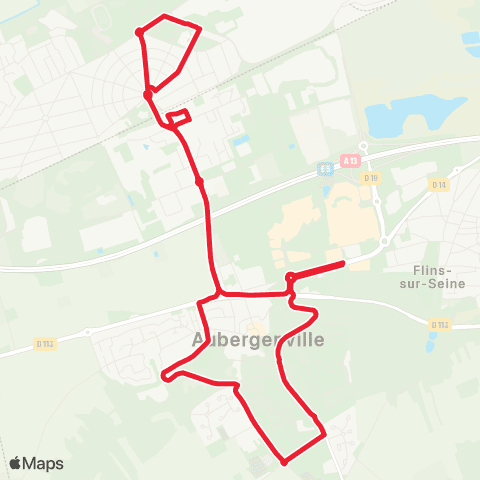 Île-de-France Mobilités Aubergenville-Elisabethville Gare Quai 3 <> Aubergenville Élisabethville map