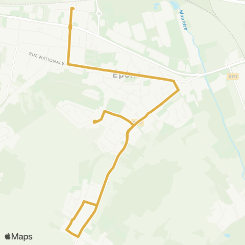 Île-de-France Mobilités Gare d'Épône - Mézières <> Gare d'Épône - Mézières map