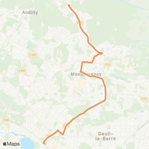 Île-de-France Mobilités La Chênée <> Gare d'Enghien-les-Bains map