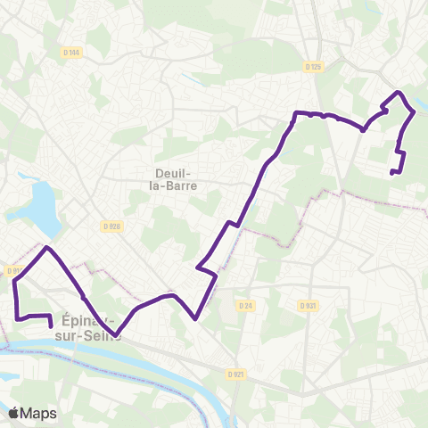 Île-de-France Mobilités Gare d'Épinay-sur-Seine <> Les Flanades map