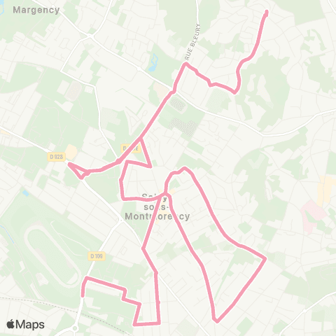Île-de-France Mobilités Gare de Champ de Courses d'Enghien <> Parc des Sources map