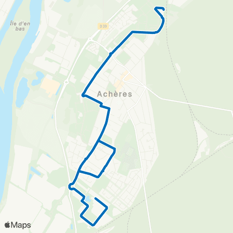 Île-de-France Mobilités Achères Ville <> Chambre de Commerce et d'Industrie map