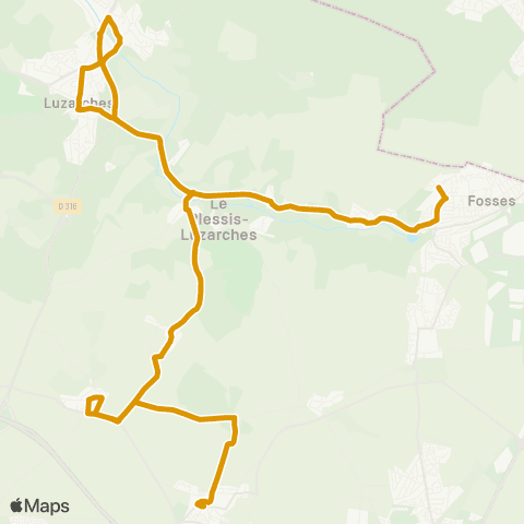 Île-de-France Mobilités Lycée Charles Beaudelaire <> Ctre de Fontenay-en-Parisis map