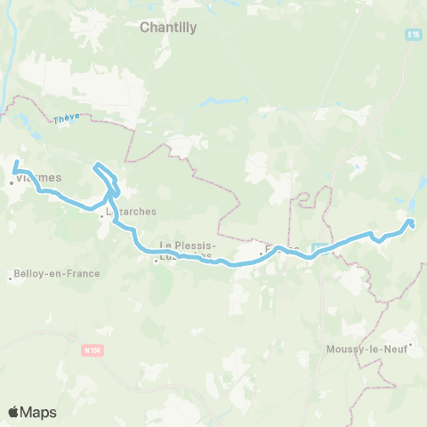 Île-de-France Mobilités Institut St-Dominique <> Route de Royaumont map