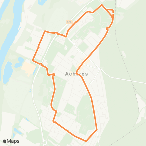 Île-de-France Mobilités Gare d'Achères <> Gare d'Achères map
