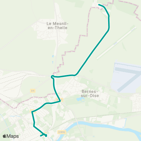 Île-de-France Mobilités Centre Afpa <> Gare de Persan - Beaumont map