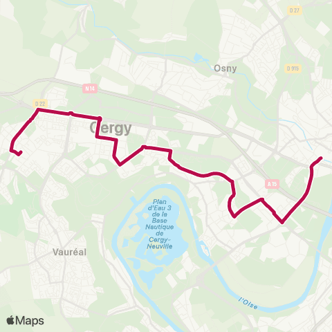 Île-de-France Mobilités Gare de Cergy St-Christophe RER <> Pontoise Gare map
