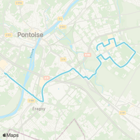 Île-de-France Mobilités Gare de Cergy Préf. - Quai K <> Équerre map
