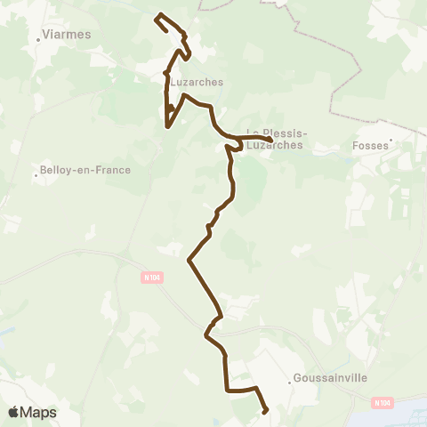 Île-de-France Mobilités Rue du Pont <> Goussainville Gare map