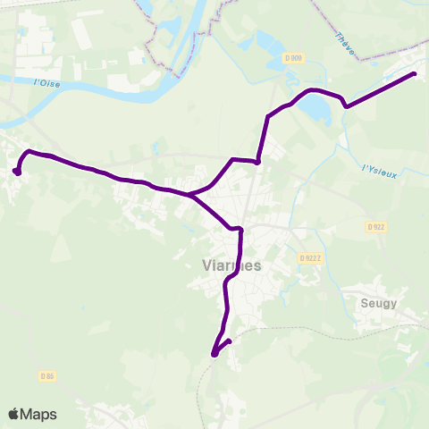 Île-de-France Mobilités Gare de Viarmes <> Baillon map