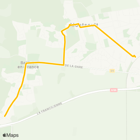 Île-de-France Mobilités Carrefour Bouffémont <> Gare de Montsoult - Maffliers map