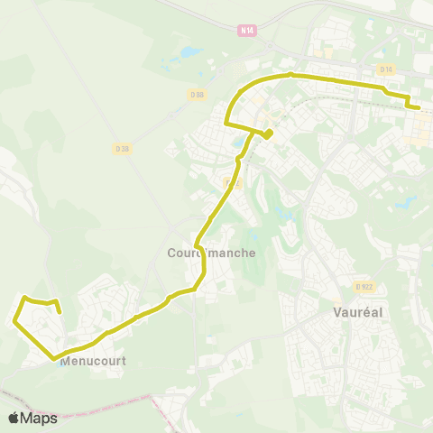 Île-de-France Mobilités Gare de Cergy St-Christophe RER <> La Taillette map