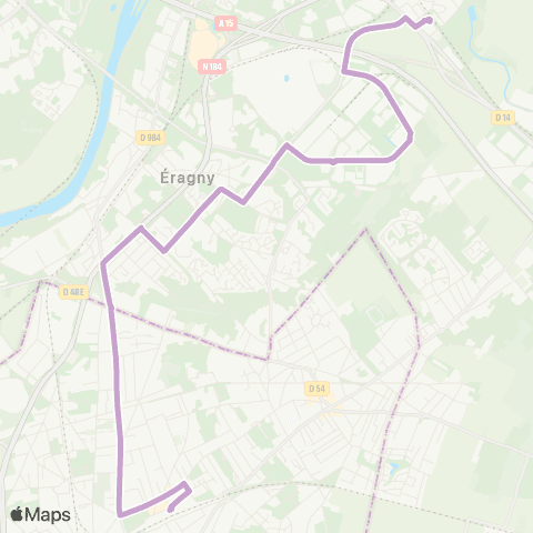 Île-de-France Mobilités Gare de Liesse - Quai A <> Gare Pl. Romagné map