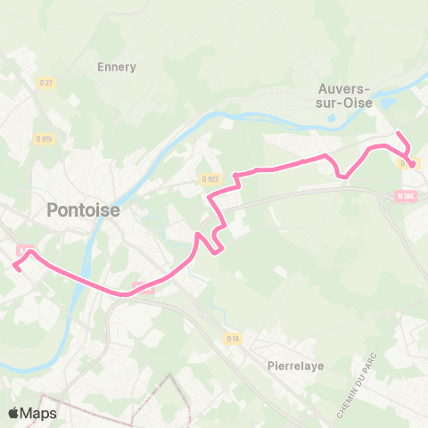 Île-de-France Mobilités Gare de Cergy Préf. - Quai J <> Mairie map