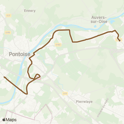 Île-de-France Mobilités Gare de Méry-s/-Oise / Méry Gare SNCF <> Gare de Cergy Préf. - Quai l map