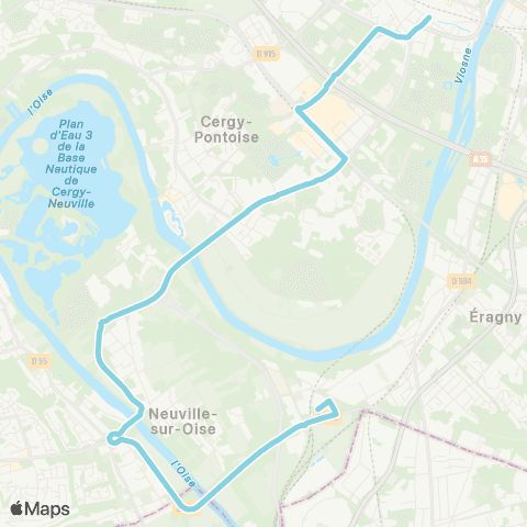 Île-de-France Mobilités Pontoise Gare <> Gare de Neuville - Uni map