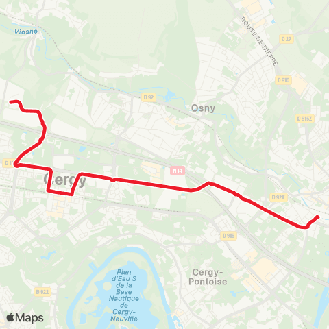 Île-de-France Mobilités Saint-Christophe RER <> Pontoise Gare map