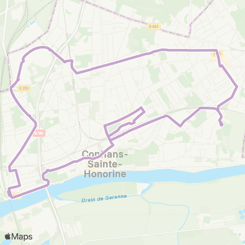 Île-de-France Mobilités Gare de Conflans - Fin-d'Oise <> Gare de Fin d'Oise map