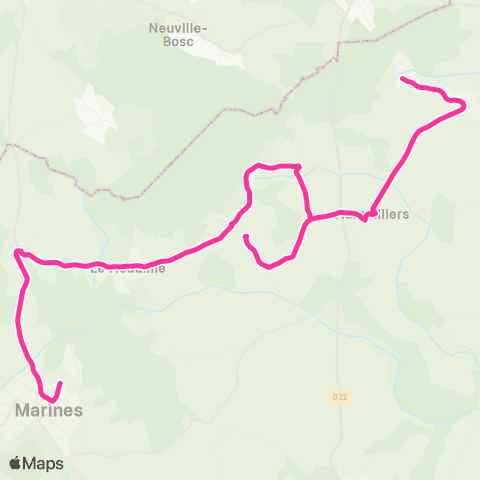 Île-de-France Mobilités Collège les Hautiers <> Lavoir map