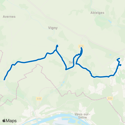 Île-de-France Mobilités Gare de Cergy-le-Haut <> Pl. de la Fontaine map