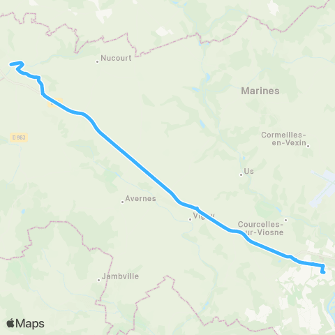 Île-de-France Mobilités Gare de Cergy St-Christophe <> Pte de Rouen map