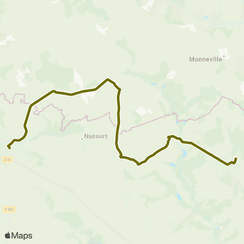 Île-de-France Mobilités Collège les Hautiers <> Gare Routière map