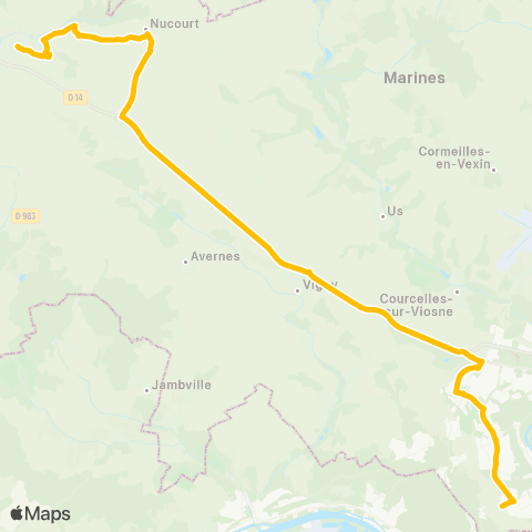 Île-de-France Mobilités Lycée St-Christophe <> Gare Routière map
