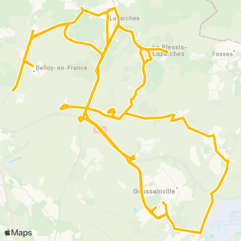 Île-de-France Mobilités Gare de Luzarches <> Mairie Annexe de Puiseux-en-France map