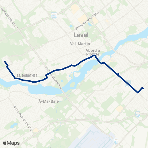 STL Métro Côte-Vertu – Gare Sainte-Dorothée map