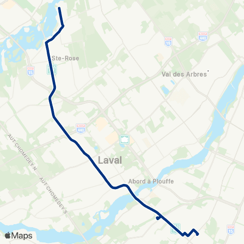 STL Sainte-Rose – Métro Côte-Vertu map