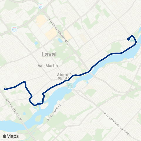 STL Métro Cartier – Chomedey map