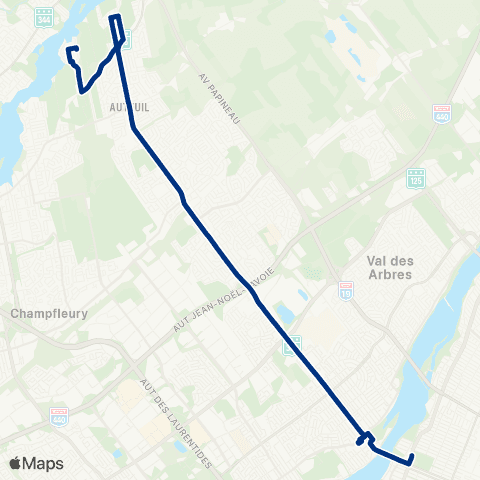 STL Auteuil – Métro Henri-Bourassa map