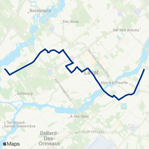 STL Laval-Ouest – Métro Henri-Bourassa map