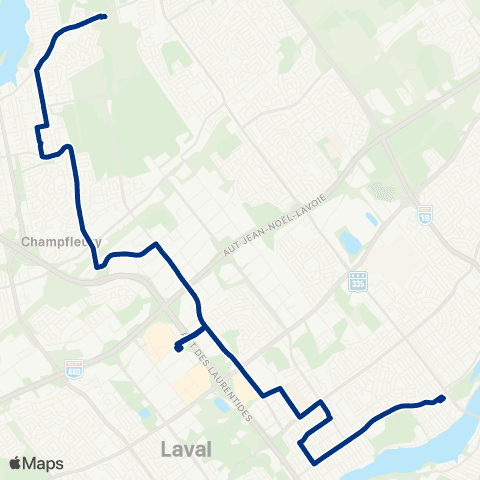 STL Gare Sainte-Rose – Métro Cartier map