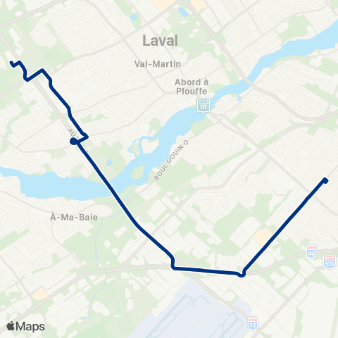 STL Chomedey – Métro Côte-Vertu map