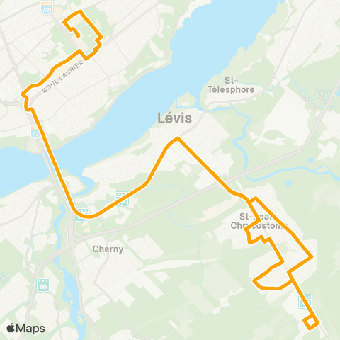 STLévis St-Jean-Chrysostome via Taniata / Station Taniata map