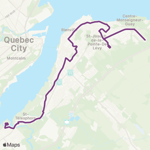 STLévis Lauzon - St-Romuald / Pointe-Lévy - Juvénat map