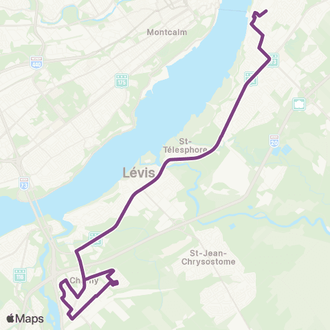 STLévis Charny / UQAR - Lévis centre map