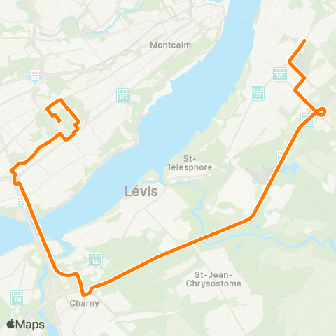 STLévis Lévis centre - Sainte-Foy centre map