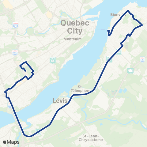 STLévis Lévis - Université Laval map