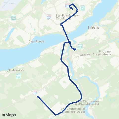 STLévis Saint-Étienne - Université Laval map