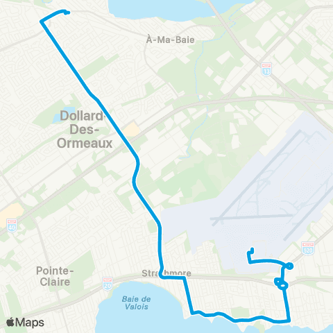 STM Des Sources / YUL Aéroport map