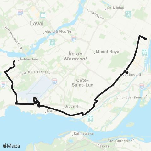 STM Lachine / YUL Aéroport / des Sources map