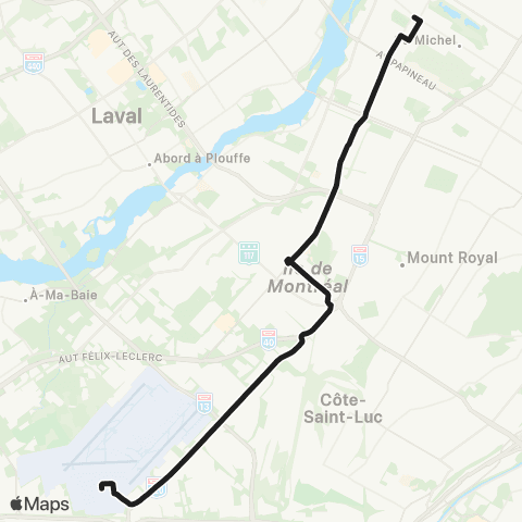 STM Sauvé / YUL Aéroport map