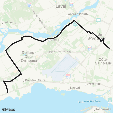 STM Pierrefonds / Saint-Charles map