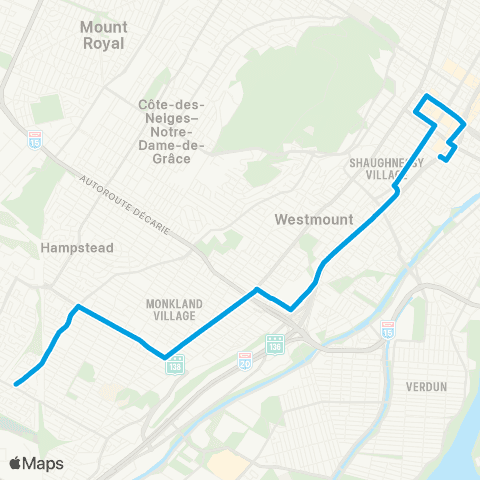 STM Express Notre-Dame-de-Grâce map