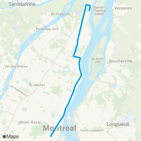 STM Express Pointe-aux-Trembles map