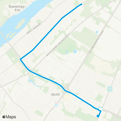STM Express Maurice-Duplessis map