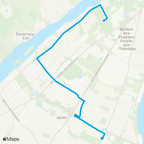 STM Express Rivière-des-Prairies map